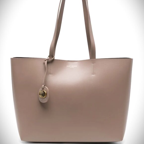 KURT GEIGER Chelsea Genuine Taupe Color Leather Shopper Bag with Pouch - Picture 3 of 10
